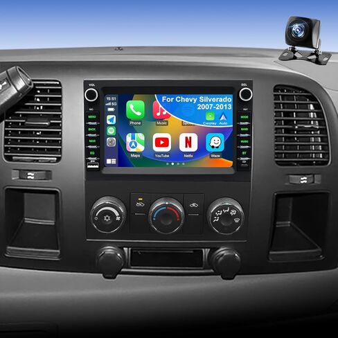 4+64GB 5GWiFi6 Upgrade Car Radio for GMC Sierra Chevy Silverado 1500 2007-2013, for Tahoe Yukon 2007-2014, for Equinox Acadia Savana 10"Touch Screen Stereo, Wireless Carplay Android Auto Camera GPS FM in Saudi Arabia