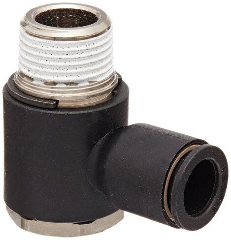 Legris 3018 10 17 Nylon & Nickel-Plated Brass Push-to-Connect Fitting, 90 Degree Banjo Elbow, 10 mm Tube OD x 3/8" BSPT Male in Saudi Arabia