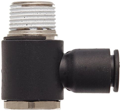 Legris 3018 10 17 Nylon & Nickel-Plated Brass Push-to-Connect Fitting, 90 Degree Banjo Elbow, 10 mm Tube OD x 3/8" BSPT Male in Saudi Arabia