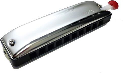 TurboSlide - Custom Seydel Session Steel Harmonica with Magnetic Slide for Extreme Bending (Key of Low F, Orange Comb) in Kuwait