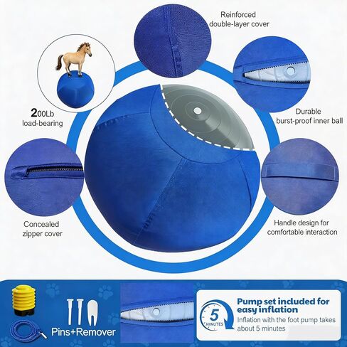 Herding Ball for Dogs, 22" Herding Ball, Thickened and Durable Explosion-Proof Material, Suitable for Australian Shepherds, Cattle Dogs, Border Collies, and Medium to Large Dog Breeds, Blue in Saudi Arabia