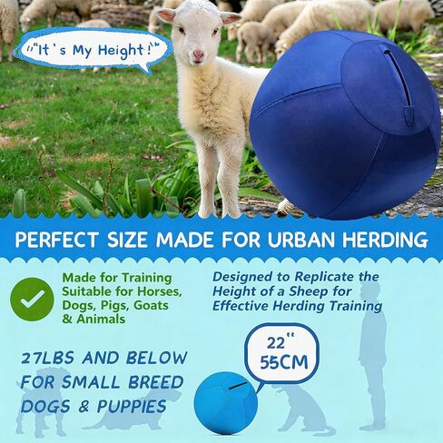 Herding Ball for Dogs, 22" Herding Ball, Thickened and Durable Explosion-Proof Material, Suitable for Australian Shepherds, Cattle Dogs, Border Collies, and Medium to Large Dog Breeds, Blue in Saudi Arabia