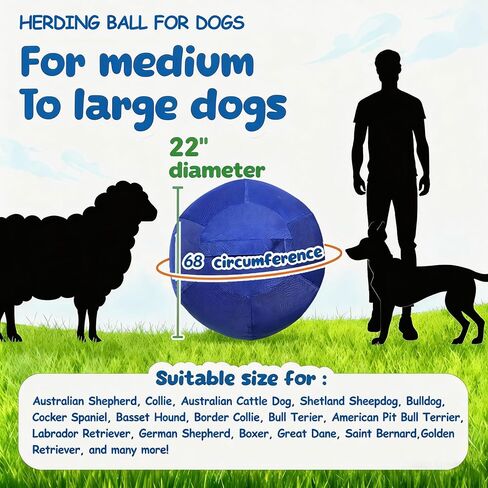 Herding Ball for Dogs, 22" Herding Ball, Thickened and Durable Explosion-Proof Material, Suitable for Australian Shepherds, Cattle Dogs, Border Collies, and Medium to Large Dog Breeds, Blue in Saudi Arabia