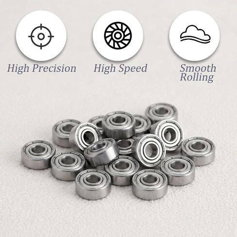 Double Shielded Deep Groove Ball Bearings, 30Pcs 3mm x 8mm x 4mm 693ZZ Ball Bearings, High Speed Silent Miniature Carbon Steel Bearing for Skateboards, Motorcycles, Bicycles in Kuwait