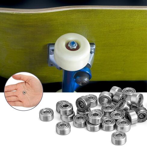 Double Shielded Deep Groove Ball Bearings, 30Pcs 3mm x 8mm x 4mm 693ZZ Ball Bearings, High Speed Silent Miniature Carbon Steel Bearing for Skateboards, Motorcycles, Bicycles in Kuwait