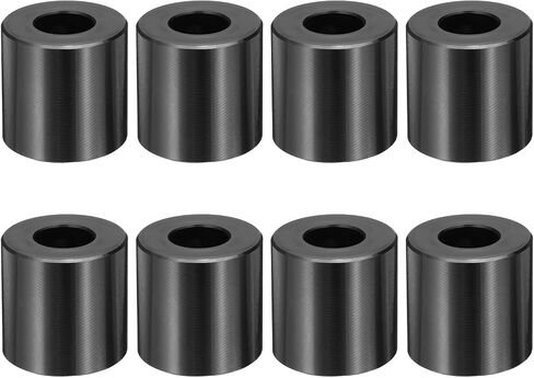 MECCANIXITY 8 قطع M12 فواصل معدنية، M12 x 1 "OD x 1" L فاصل ألومنيوم مستدير غير مترابطة جلبة نهائية عادية للبراغي اللولبية، أسود in Kuwait