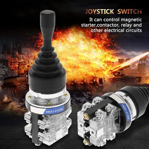 12v Joystick Switch Momentary Joystick,4 Position 4NO Spring Return Control Switch IP55 Rubber Sleeve for Industrial AC DC Circuit, Magnetic Starter Contactor Relay Electric Control in Kuwait
