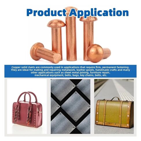 270 Pcs Copper Box with Hand Tapping Flat Head Solid Rivet Round Head Rivet M2 M2.5 M3 Copper Rivet Cap in Kuwait