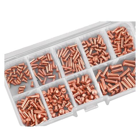 270 Pcs Copper Box with Hand Tapping Flat Head Solid Rivet Round Head Rivet M2 M2.5 M3 Copper Rivet Cap in Kuwait