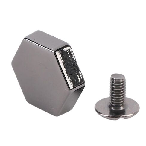 50 Set Hex Studs Back Slot Screws Zinc Alloy Rivets for Leather Belts, Handbags, Shoes, Clothing 13mm, Crafted in zinc Alloy, Suitable for Leather Crafts (Light Gold) in Kuwait