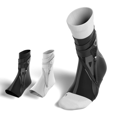 دعامة الكاحل BETTERGUARDS 3.0، دعم ضغط خفيف للغاية للالتواء والتعافي من الإصابات، غلاف مزدوج الأكمام للرجال والنساء، مثالي لكرة السلة وكرة القدم وجميع الرياضات - أسود (S، يمين) in Kuwait