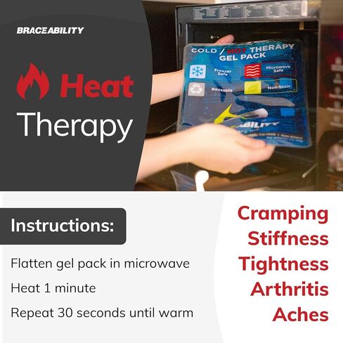 دعامة ظهر للعمل من BraceAbility + حزمة حزمة ساخنة/باردة قابلة لإعادة الاستخدام - حزام شفاء من إصابات الرفع الثقيلة مع أحزمة كتف، ضغط جل 6.5 بوصة × 9.5 بوصة لتخفيف آلام الظهر (4XL) in Kuwait