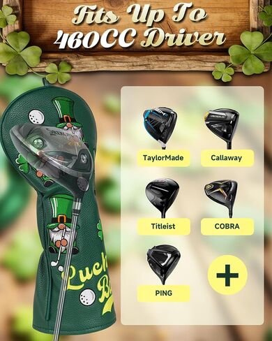 Irish Luck Driver Headcover Leprechaun Driver Head Covers Driver Covers for Golf Clubs Lucky Clover Driver Headcover Funny in Kuwait
