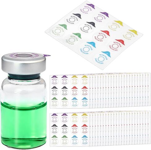 PH PandaHall 600pcs قارورة ختم ملصق 6 ألوان ذاتية اللصق ختم تسميات لأغطية الألومنيوم البلاستيكية دائرة قارورة غطاء ملصقات مانعة للتسرب ملصق لغطاء زجاجة 13 مم منظمة المنزل مختبر in Kuwait