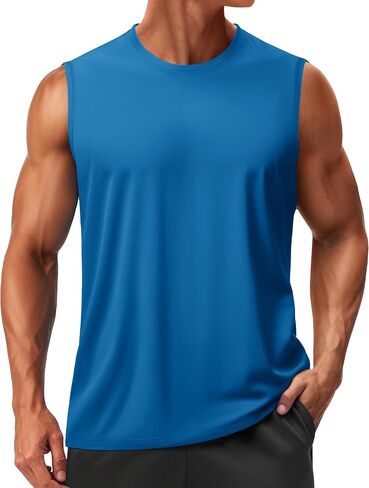 TACVASEN Men's Sleeveless Shirts Quick Dry Tank Tops for Men Sun Protection UPF 50+ Athletic Gym Workout Muscle Shirts in Saudi Arabia