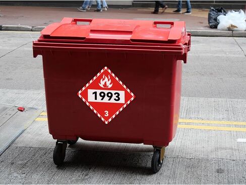 1993 Flammable Liquid Placard 12 Pack Class 3 DOT Hazmat Vinyl Signs | UN 1993 Class 3 Hazmat Placards 10.75x10.75" – DOT 49 CFR Compliant Removable Vinyl for Trucks, Tanks & Freight in Kuwait