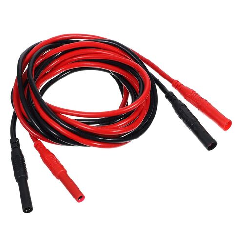 2 Pcs Banana Plug to Jack Multimeter Test Lead Extension 4mm | Male to Female Connector Multimeter Leads Probes Adapter Soft Silicone Test Leads Heavy Duty 14AWG Silicone Wires in Kuwait