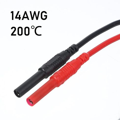 2 Pcs Banana Plug to Jack Multimeter Test Lead Extension 4mm | Male to Female Connector Multimeter Leads Probes Adapter Soft Silicone Test Leads Heavy Duty 14AWG Silicone Wires in Kuwait