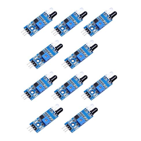 Teyleten Robot IR Infrared Obstacle Avoidance Sensor Module Smart Car Robot 3-Wire Reflective Photoelectric for Arduino 10pcs in Kuwait