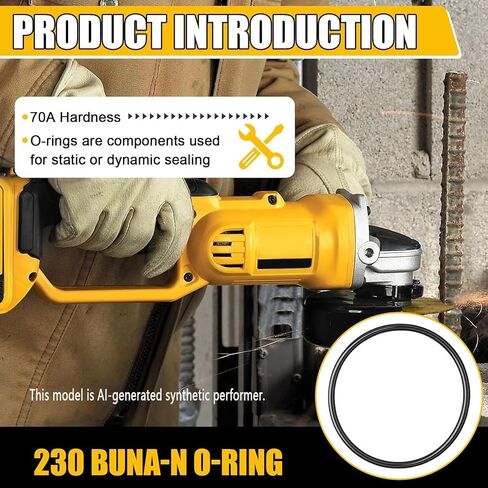 230 Buna-N O-Ring، 70A Durometer، 2-1/2" ID x 1/8" OD، مقاوم للزيت ومقاوم للاهتراء، تركيب صمام مضخة هيدروليكية/هوائية عالمية، أسود-10 عبوات in Kuwait