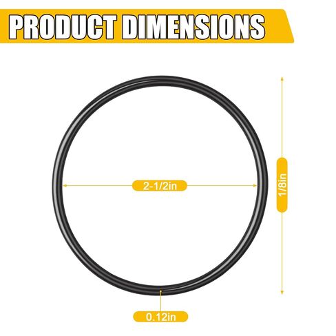 230 Buna-N O-Ring، 70A Durometer، 2-1/2" ID x 1/8" OD، مقاوم للزيت ومقاوم للاهتراء، تركيب صمام مضخة هيدروليكية/هوائية عالمية، أسود-10 عبوات in Kuwait