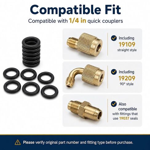 12-Pack 19037 O-Ring Seals Compatible with Yellow Jacket SealRight 1/4 in Quick Couplers, HVAC Hose Gaskets in Kuwait