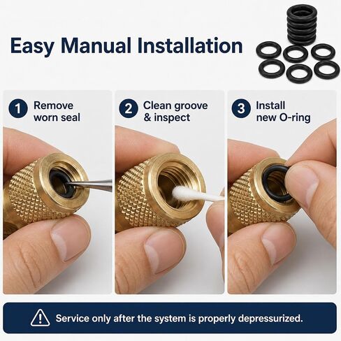 12-Pack 19037 O-Ring Seals Compatible with Yellow Jacket SealRight 1/4 in Quick Couplers, HVAC Hose Gaskets in Kuwait