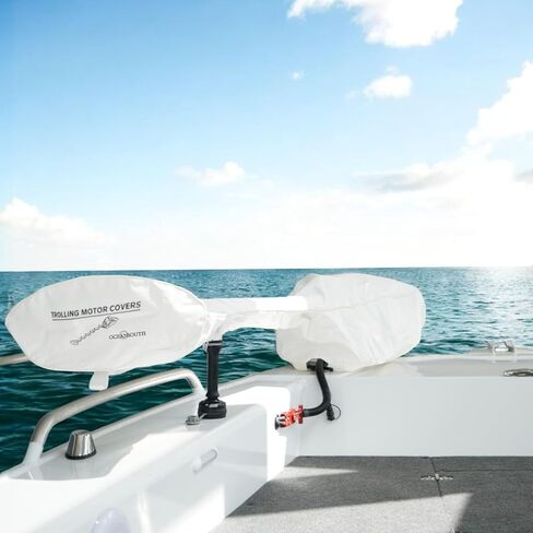 Oceansouth Trolling Motor Cover for MINN KOTA Riptide Powerdrive 54" – Custom Fit, Heavy Duty Marine Fabric, UV & Water Resistant, Gray in Kuwait