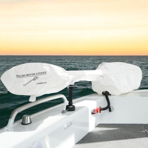 Oceansouth Trolling Motor Cover for MINN KOTA Riptide Powerdrive 54" – Custom Fit, Heavy Duty Marine Fabric, UV & Water Resistant, Gray in Kuwait