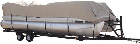 New Beige 22 FT VORTEX Ultra 5 Year Canvas Pontoon/Deck Boat Cover, Elastic, Strap System, FITS 20'1" FT to 22' Long Deck Area, UP to 102" Beam in Kuwait