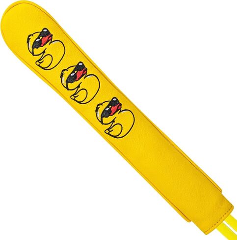 Vesperlux Yellow Duck Alignment Stick Cover Funny Golf Accessory | Cool sunglasses duck embroidery, waterproof leather, easy clean, full protection, slip-on fit, fun gift for golf lovers. in Kuwait