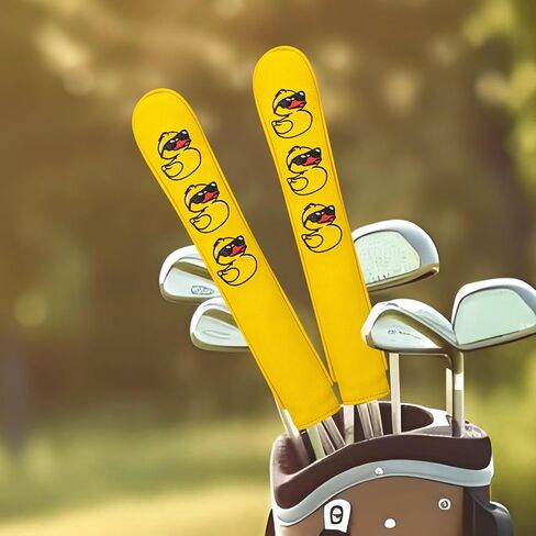 Vesperlux Yellow Duck Alignment Stick Cover Funny Golf Accessory | Cool sunglasses duck embroidery, waterproof leather, easy clean, full protection, slip-on fit, fun gift for golf lovers. in Kuwait