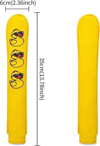 Vesperlux Yellow Duck Alignment Stick Cover Funny Golf Accessory | Cool sunglasses duck embroidery, waterproof leather, easy clean, full protection, slip-on fit, fun gift for golf lovers. in Kuwait