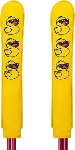 Vesperlux Yellow Duck Alignment Stick Cover Funny Golf Accessory | Cool sunglasses duck embroidery, waterproof leather, easy clean, full protection, slip-on fit, fun gift for golf lovers. in Kuwait