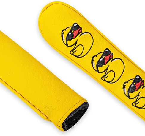 Vesperlux Yellow Duck Alignment Stick Cover Funny Golf Accessory | Cool sunglasses duck embroidery, waterproof leather, easy clean, full protection, slip-on fit, fun gift for golf lovers. in Kuwait