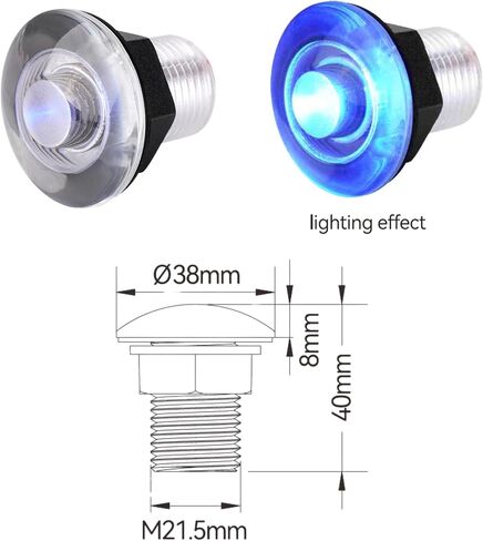 SEAFLO 06 Series Blue LED Livewell Light – 12V, 0.2W, IP68 Waterproof, Flush-Mount, PC Housing, Accent Lighting for Livewells, Lockers, Decks & Compartments, 0.85" x 1.57", 4-Year Warranty in Kuwait