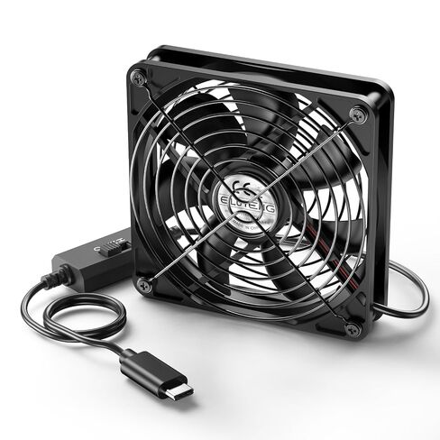 ELUTENG 140mm PC USB-C Fan | 3 Adjustable Speed Settings, Hydraulic Bearing, Metal Grille, Low Noise, High Airflow in Kuwait