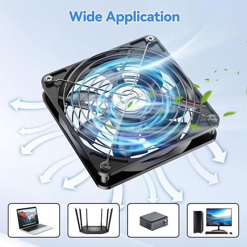 ELUTENG 140mm PC USB-C Fan | 3 Adjustable Speed Settings, Hydraulic Bearing, Metal Grille, Low Noise, High Airflow in Kuwait