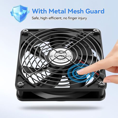 ELUTENG 140mm PC USB-C Fan | 3 Adjustable Speed Settings, Hydraulic Bearing, Metal Grille, Low Noise, High Airflow in Kuwait