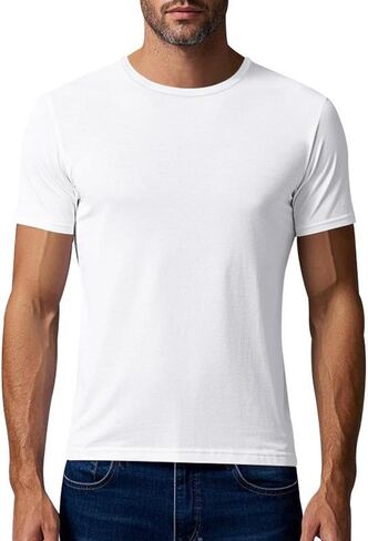 Workout Shirts for Men Quick Dry Athletic Gym Tee Shirts Mens Short Sleeve Mesh Solid Running Swimming T-Shirt in Kuwait