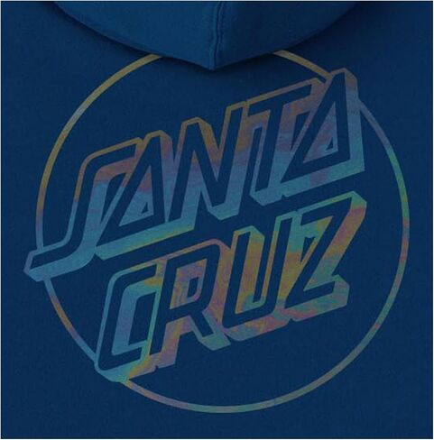 SANTA CRUZ Opus Dot P/O Hooded Heavyweight Sweatshirt Navy w/Oil Slick Foil XXL Mens in Kuwait