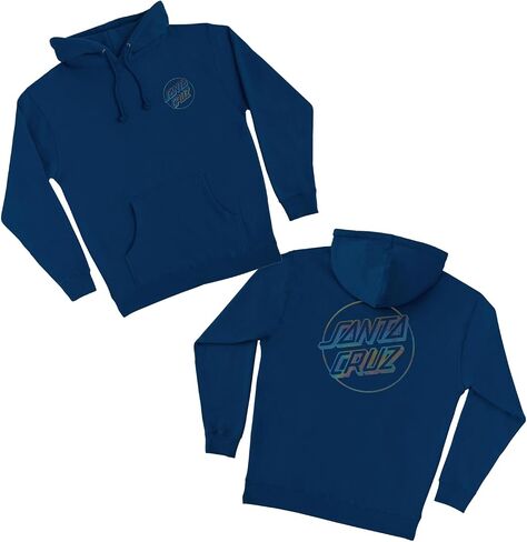 SANTA CRUZ Opus Dot P/O Hooded Heavyweight Sweatshirt Navy w/Oil Slick Foil XXL Mens in Kuwait