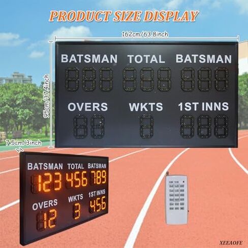 Portable Electronic Scoreboard with Controller - Digital Score Keeper for Basketball, Cornhole, Ping Pong & Outdoor Sports - Easy to Use, High Visibility, Ideal for Game Nights in Kuwait