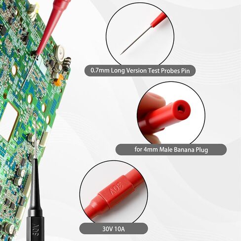 10PCS Colorful Back Probe Kit with 4mm Banana Socket (0.7mm Needle) & Protective Caps, Non-Destructive Automotive Wire Piercing Test Probes for Multimeter, Circuit Tester & Car Diagnostic Tools in Kuwait