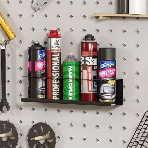 Heavy Duty Steel Spray Can Holder, Wall Mounted 4-Pack | Steel, holds 5 cans each, 16.5"W, rust-resistant, wall-mount hardware included, for garage/workshop tools, 4-pack in Kuwait