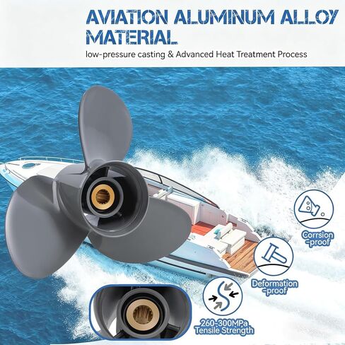 14.8 x 17 58133-ZY3-A17HR OEM ترقية الألومنيوم خارجي موتو قارب المروحة تناسب محركات هوندا 135-250HP، تناسب هوندا 135HP 150HP 200HP 225HP 250HP15 Spline Tooth in Kuwait