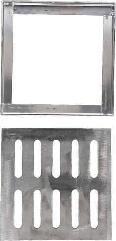 Stainless Steel Drain Grate with Frame for Outdoor Drainage Cover Slip Resistant Double Row Hole Design Prevents Clogging Rainwater Sewer(200 * 200 * 20 * 2mm) in Kuwait