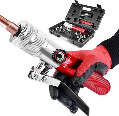 Hydraulic Tube Expander, HVAC Copper Swaging Tool Kit for 3/8 to 1-1/8 Inch OD, 7 Pipe Expander Heads, Pipe Cutter, Deburring Tool for Soft Copper and Aluminum Pipes in Saudi Arabia