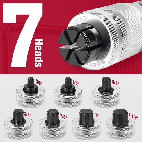 Hydraulic Tube Expander, HVAC Copper Swaging Tool Kit for 3/8 to 1-1/8 Inch OD, 7 Pipe Expander Heads, Pipe Cutter, Deburring Tool for Soft Copper and Aluminum Pipes in Saudi Arabia