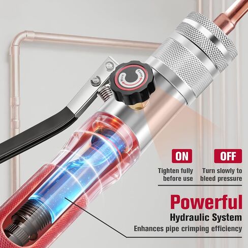 Hydraulic Tube Expander, HVAC Copper Swaging Tool Kit for 3/8 to 1-1/8 Inch OD, 7 Pipe Expander Heads, Pipe Cutter, Deburring Tool for Soft Copper and Aluminum Pipes in Saudi Arabia